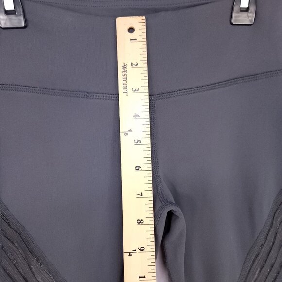 Alo Yoga Leggings Moto Pants Size XXS Womens High Rise Gray Mesh Panel - Picture 4 of 16